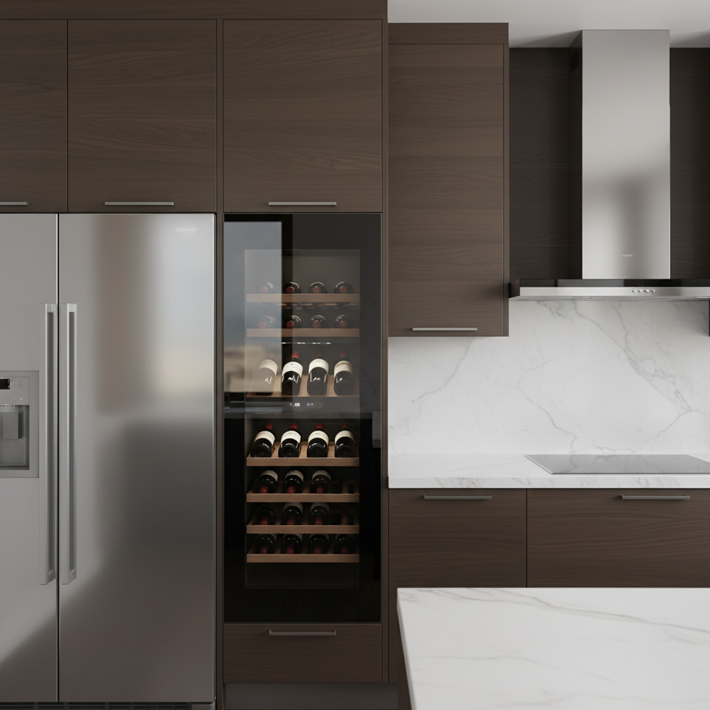 High-end kitchen appliances and built-in refrigerator